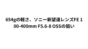 654gの軽さ、ソニー新望遠レンズFE 100-400mm F5.6-8 OSSの狙い